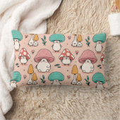 きのこ柄 腰用クッション ランバークッション (ブランケット)