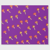 きのこ模様の包装紙 ラッピングペーパー (フラット)