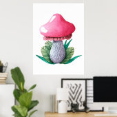 きのこ狩り用きのこ葉と ポスター (ホームオフィス)