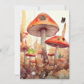 きのこ素朴お洒落秋赤ちゃんシャワー 招待状 (裏面)