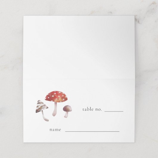 きのこ素朴の結婚テーブル番号座席表 プレイスカード (外部開封)