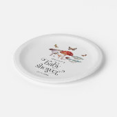 きのこ素朴の赤ちゃんシャワー ペーパープレート (アングル)