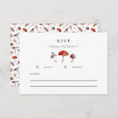 きのこ素朴式RSVPカード 出欠カード (正面/裏面)