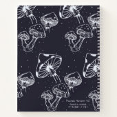 きのこ美学パーソナライズされた黒組成物 ノートブック (裏面)