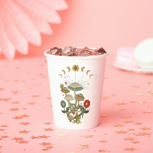 きのこ芯、レトロきのこ、きのこヴィンテージPa 紙コップ (インサイチュ)