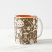 きのこ茶色クリーム ツートーンマグカップ (正面右)