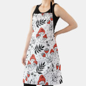 きのこ菌の継ぎ目のないヴィンテージ反復パターン。李 エプロン (インサイチュ)