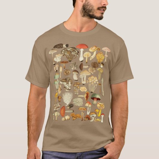きのこ菌類採集マニアのためのきのこ語り Tシャツ (正面)