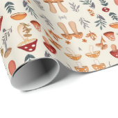 きのこ葉と ラッピングペーパー (ロールコーナー)