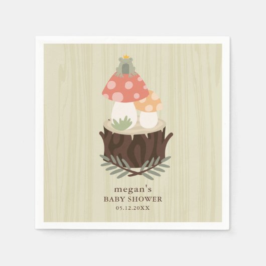 きのこ赤ちゃんシャワーナプキン スタンダードカクテルナプキン (正面)