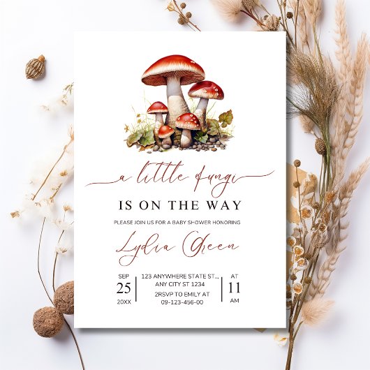 きのこ赤ちゃんシャワー招待状、秋赤ちゃんシャワー 招待状