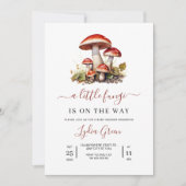 きのこ赤ちゃんシャワー招待状、秋赤ちゃんシャワー 招待状 (正面)