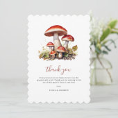 きのこ赤ちゃんシャワー招待状、秋 男女兼用 サンキューカード (スタンド正面)