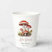 きのこ赤ちゃんシャワー招待状、秋 男女兼用 紙コップ (正面)