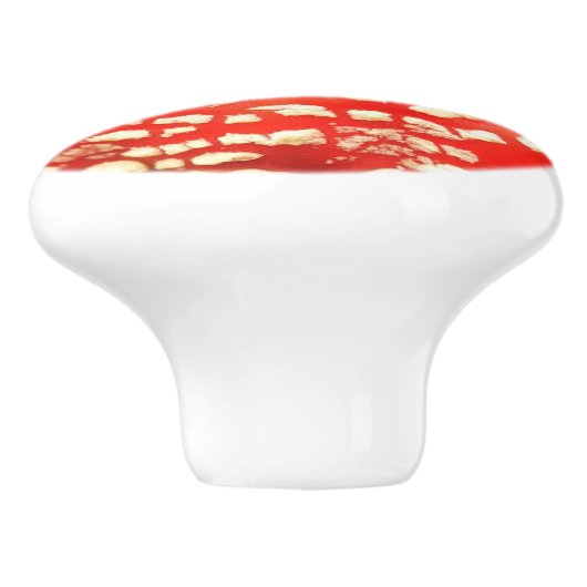 きのこ赤と白の床写真撮影 セラミックノブ (側面)