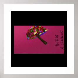 きのこ顔キャラクターアートポスター ポスター