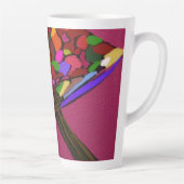 きのこ顔キャラクターアート 大きなマグカップ カフェラテマグ (右)