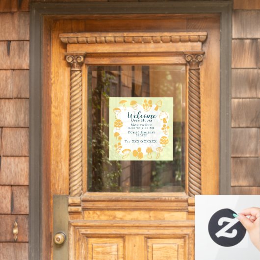 きのこ黄色のマスタード ウィンドウサイン (ホームデコレーション)