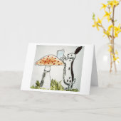 きのこ カード (黄色い花)