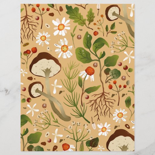 きのこ、デイジー、葉 (裏面)