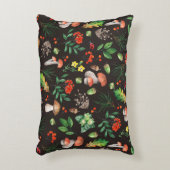 きのこ、ナッツ、、どんぐりなどの継ぎ目葉のない模様 アクセントクッション (正面(垂直))