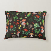 きのこ、ナッツ、、どんぐりなどの継ぎ目葉のない模様 アクセントクッション (裏面)