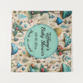 きのこ フェアリーの国 ベビーシャワー おかえり バックドロップ タペストリー (正面(横))