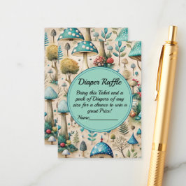 きのこ フェアリーの国 赤ちゃんのシャワー おむつくじ エンクロージャーカード