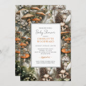 きのこ ベビーシャワー 招待状 (正面/裏面)