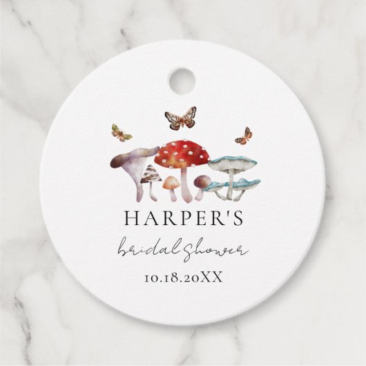 きのこ ボーホー ブライダルシャワープレゼントタグ フェイバータグ (正面)