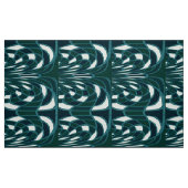 きのこ、抽象芸術-ティール（緑がかった色） -生地 ファブリック (ファットクウォーター)