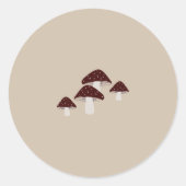 きのこ 秋 落ち葉 カラー パレット • ラウンドシール (正面)