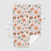 きのこ、紅葉、自然パターン ゴルフタオル (インサイチュ)