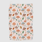 きのこ、紅葉、自然パターン ゴルフタオル (正面)