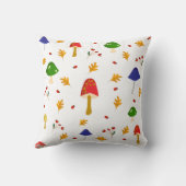 きのこ、花、葉秋テーマ クッション (裏面)