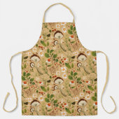 きのこ、花、葉 エプロン (正面)