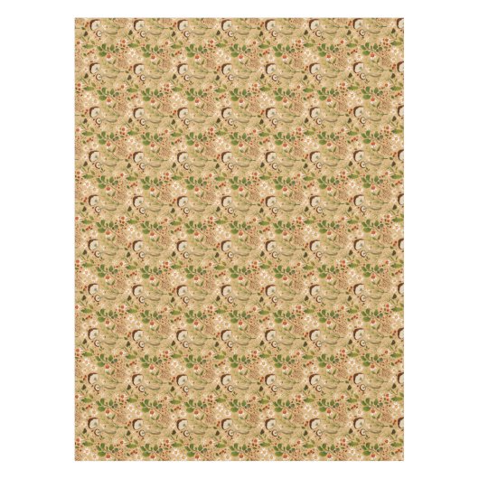 きのこ、花、葉 テーブルクロス (正面)