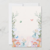 きのこ 赤ちゃんねずみ 葉っぱ ベビーシャワー 招待状 (裏面)