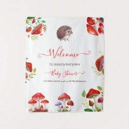 きのこ 赤 水彩 森 ナチュラル ベビーシャワー タペストリー