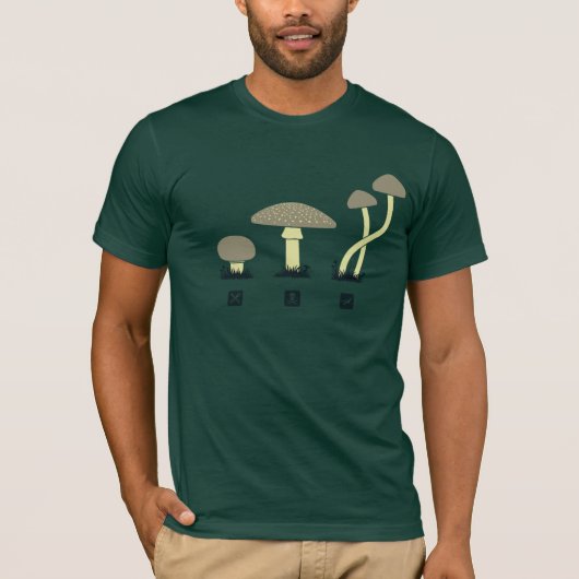 きのこ(食糧、毒、高い) Tシャツ (正面)