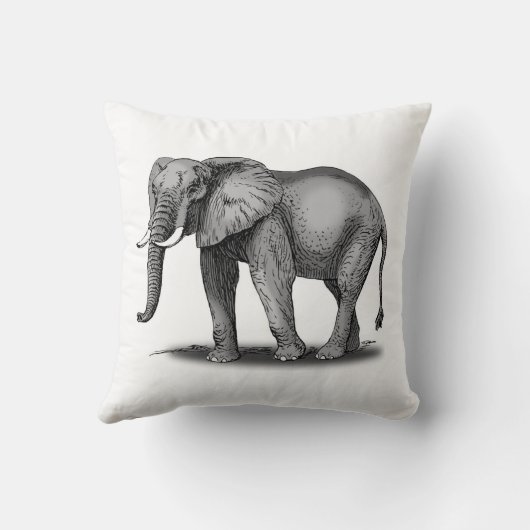 きばの引くことを用いるアフリカゾウ クッション (裏面)