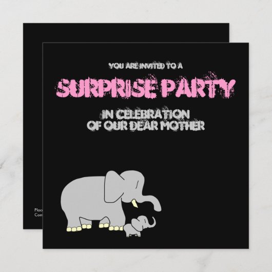 きば愛ベストのお母さん! 驚きのパーティの招待状 招待状 (正面/裏面)