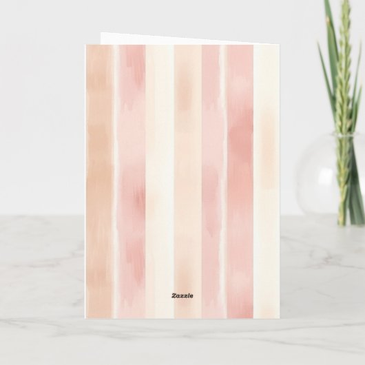 きめ細かいクリーム ピンク 桃色の花と馬の誕生日 カード (裏面)