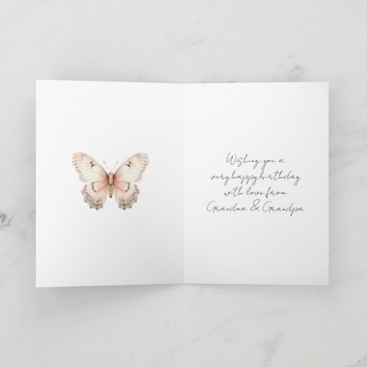 きめ細かいクリーム ピンク 桃色の花と馬の誕生日 カード