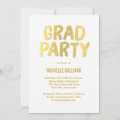 きめ細か色彩の鮮やかい卒業発表招待状金ゴールド 招待状 (裏面)