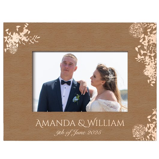 きめ細結婚かな写真枠 レーザー彫刻フレーム