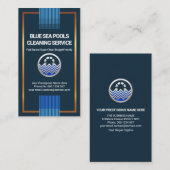 きゃしゃな流れる青い水線プール  名刺 (正面/裏面)