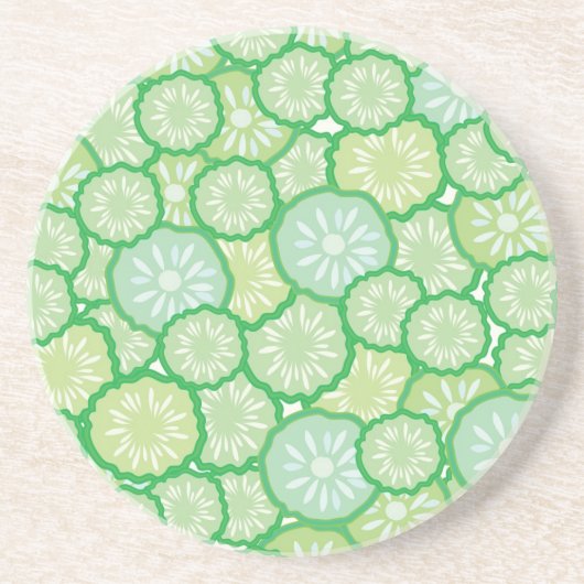 きゅうりのおもしろいなパターン コースター (正面)