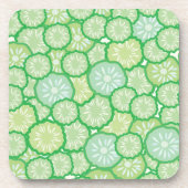 きゅうりのおもしろいなパターン コースター (正面)