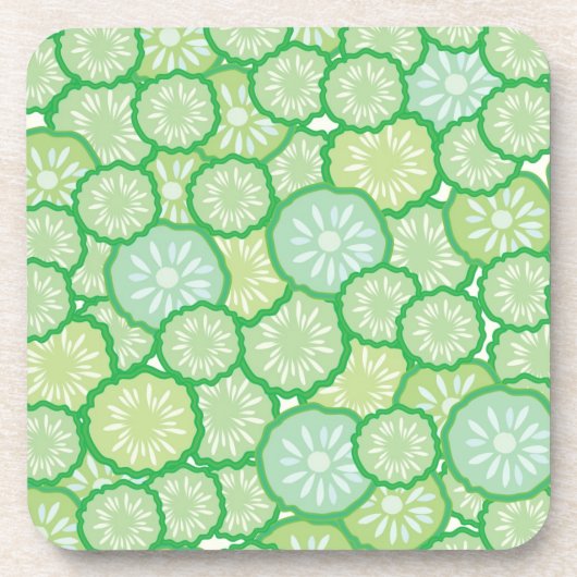 きゅうりのおもしろいなパターン コースター (正面)